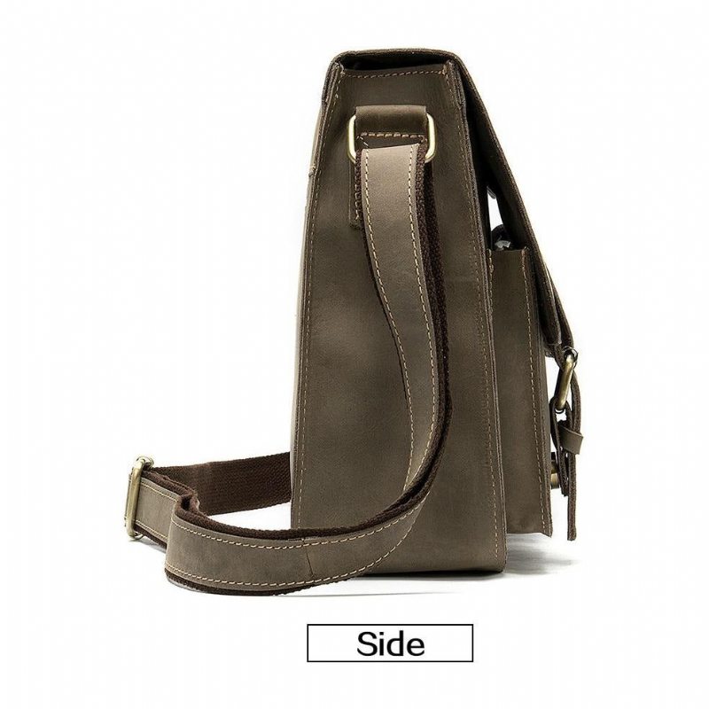 Pánské Aktovky Luxusní Aktovka Z Exotické Kůže Vintage Flap Crossbody - Káva