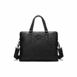 Pánské Aktovky Luxusní Obchodní Aktovka Croc Embossed Leather