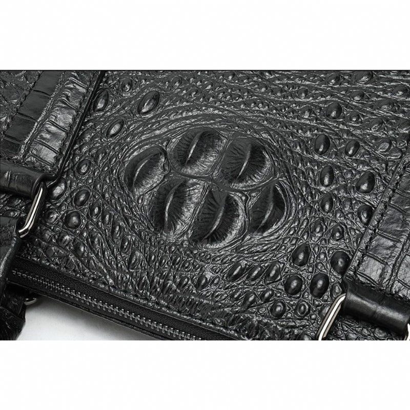 Pánské Aktovky Luxusní Obchodní Aktovka Croc Embossed Leather - Černá