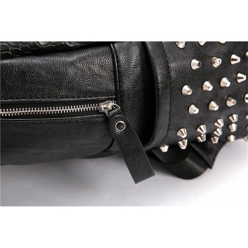 Pánské Batohy Batoh Na Zip Rivets Šik Handle - Černá