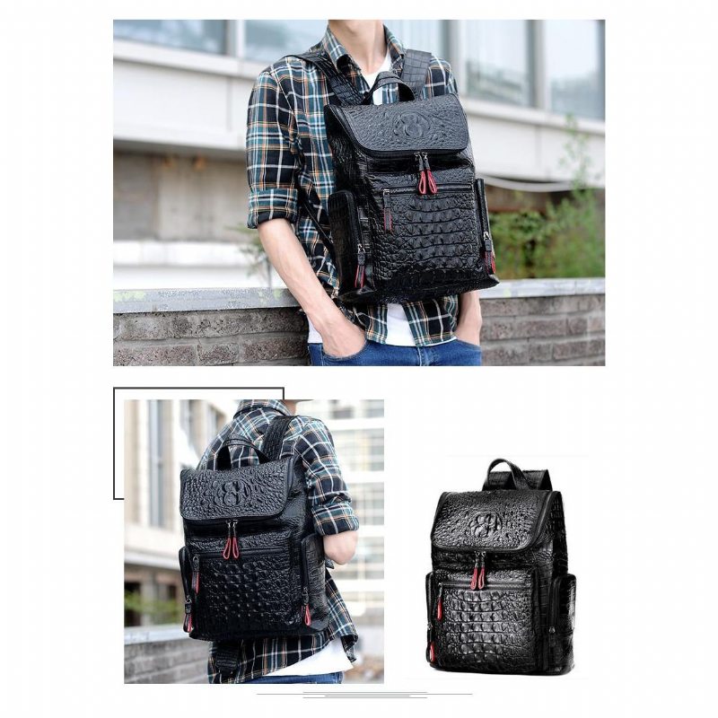 Pánské Batohy Klasický Zipper Softback Flap Backpack - Černá