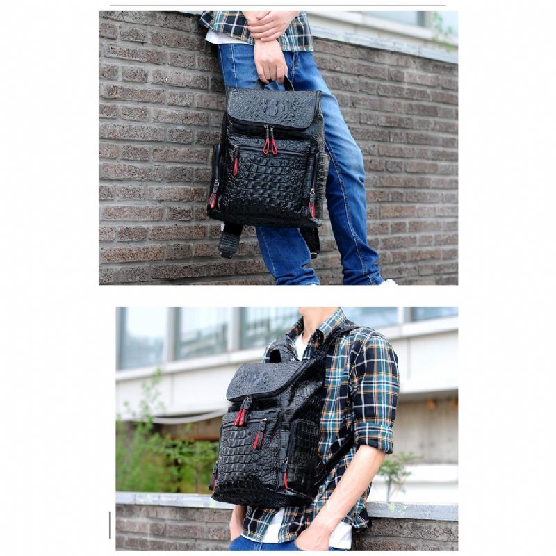 Pánské Batohy Klasický Zipper Softback Flap Backpack - Černá