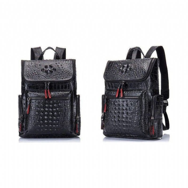 Pánské Batohy Klasický Zipper Softback Flap Backpack - Černá