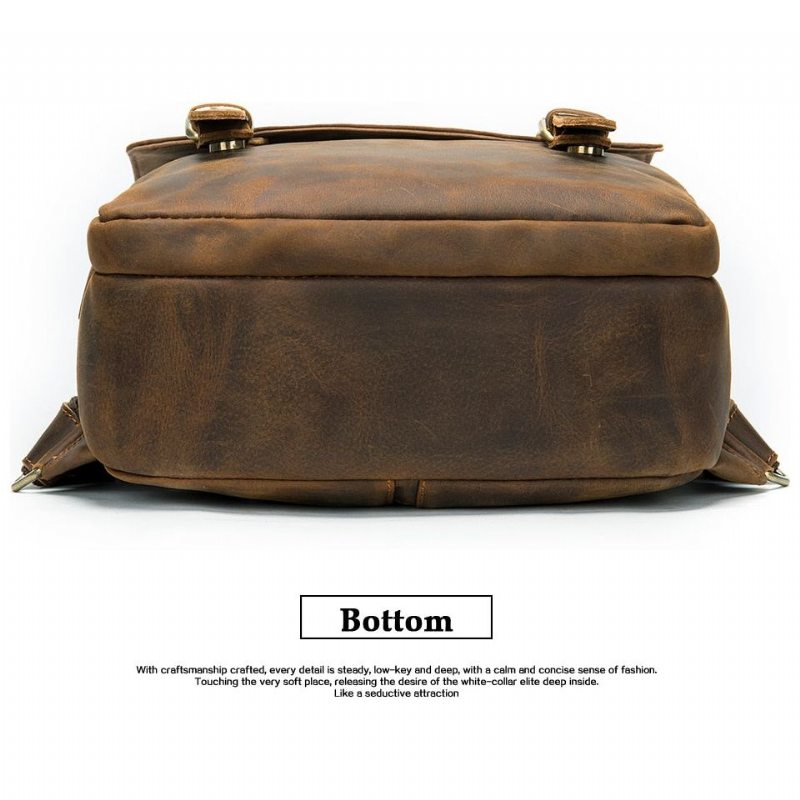 Pánské Batohy Vintage Luxury Air Cushion Kožený Batoh - Káva