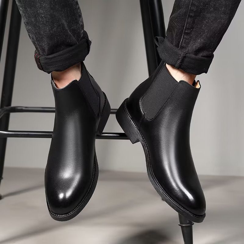 Pánské Boty Chelsea Boots Se Špičatou Špičkou - Černá