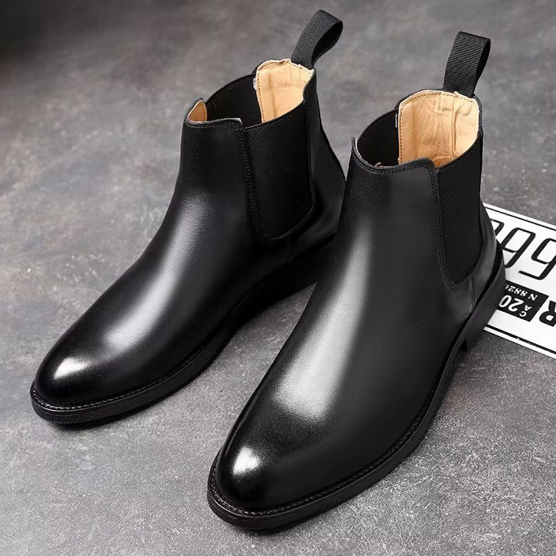 Pánské Boty Chelsea Boots Se Špičatou Špičkou - Černá