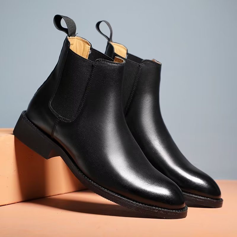 Pánské Boty Chelsea Boots Se Špičatou Špičkou - Černá