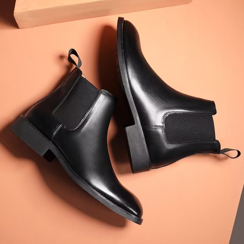 Pánské Boty Chelsea Boots Se Špičatou Špičkou - Černá