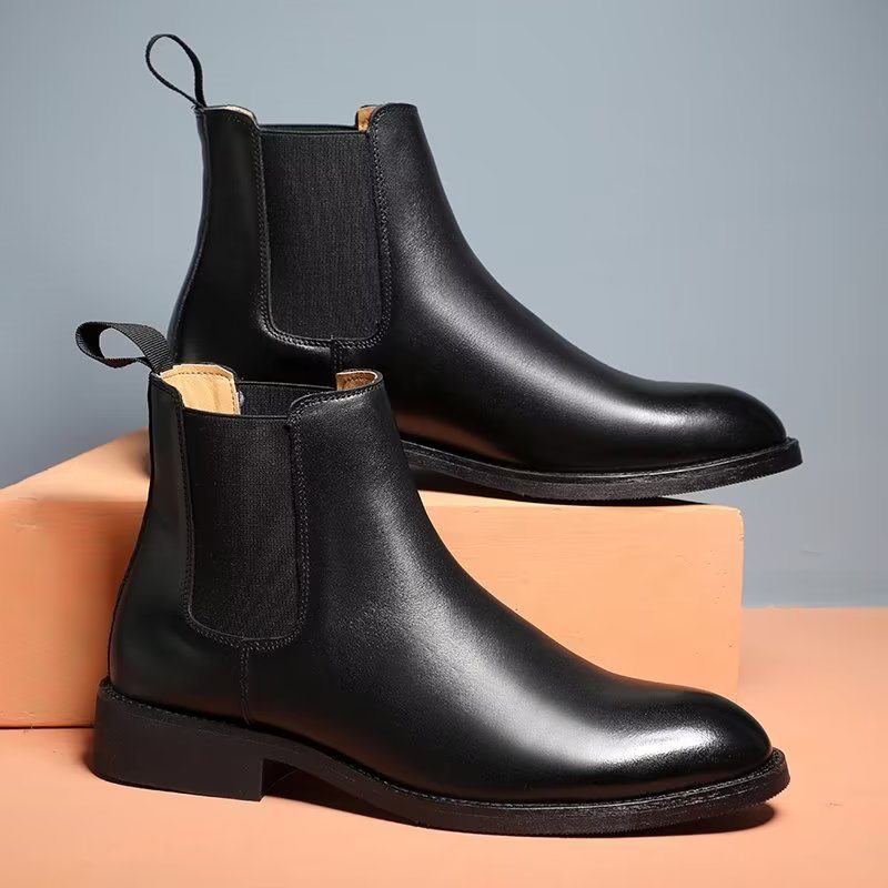 Pánské Boty Chelsea Boots Se Špičatou Špičkou - Černá