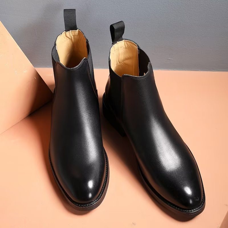 Pánské Boty Chelsea Boots Se Špičatou Špičkou - Černá