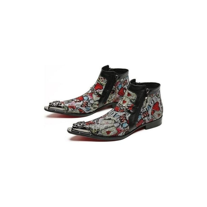 Pánské Boty Elegantní S Exotickou Kovovou Špičkou Fashion Loafer Boots - Vícebarevné