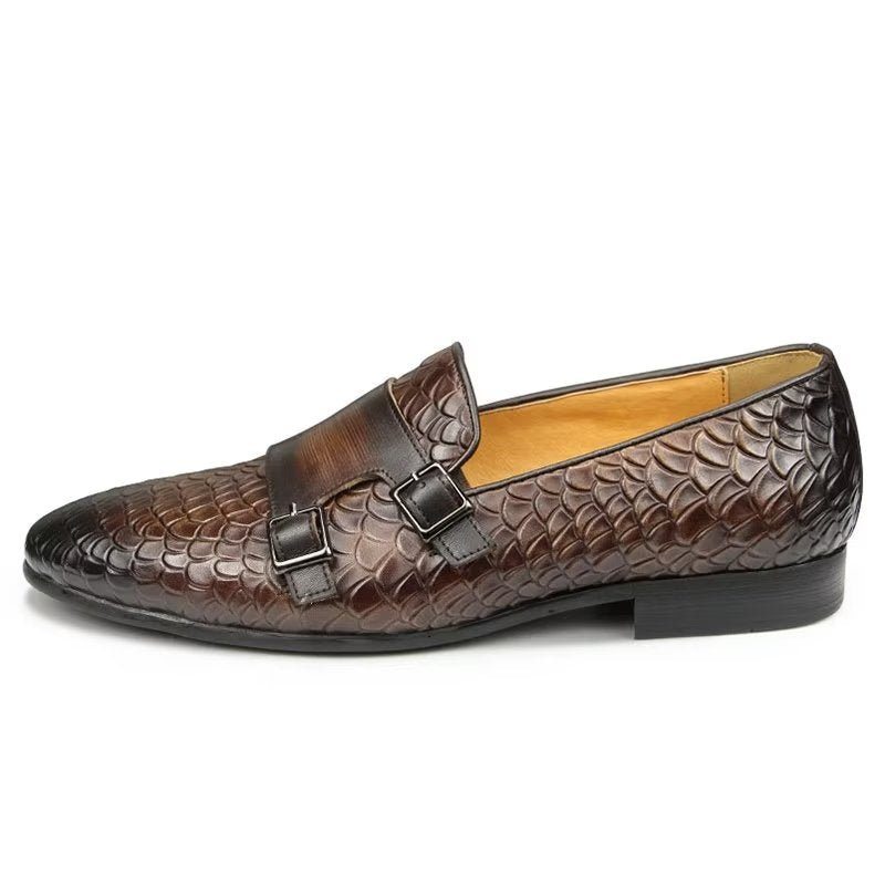 Pánské Boty Pro Volný Čas Croc Vzor Elegantní Slip On Mokasíny - Káva