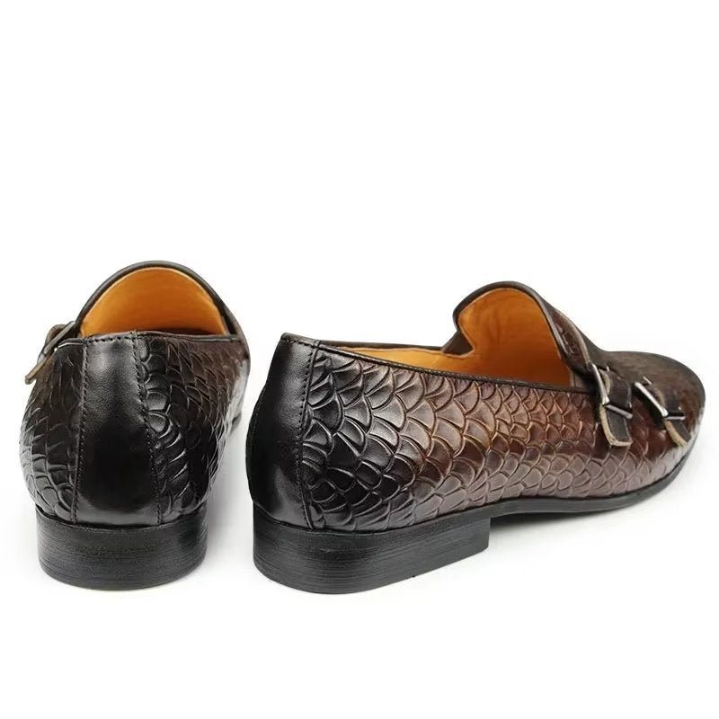 Pánské Boty Pro Volný Čas Croc Vzor Elegantní Slip On Mokasíny - Káva