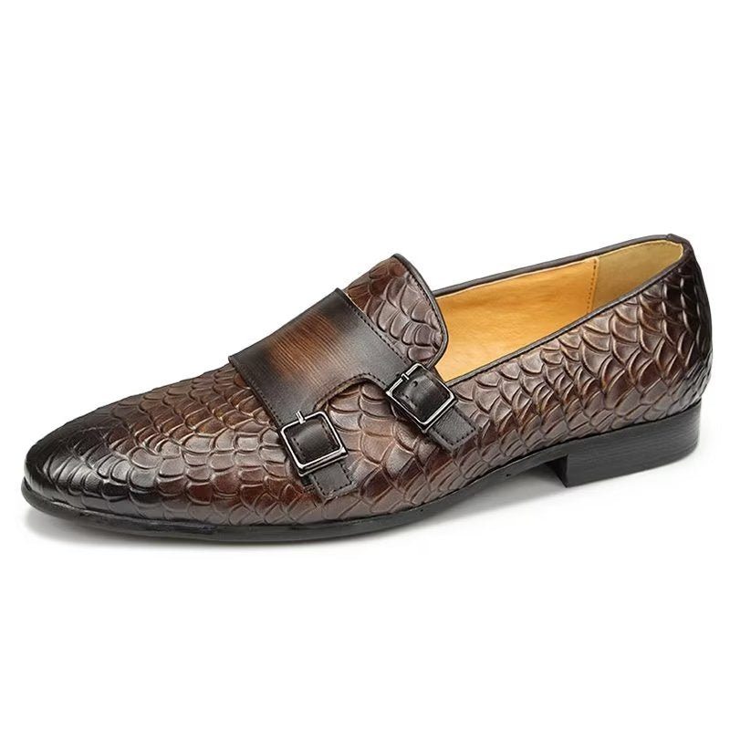 Pánské Boty Pro Volný Čas Croc Vzor Elegantní Slip On Mokasíny - Káva