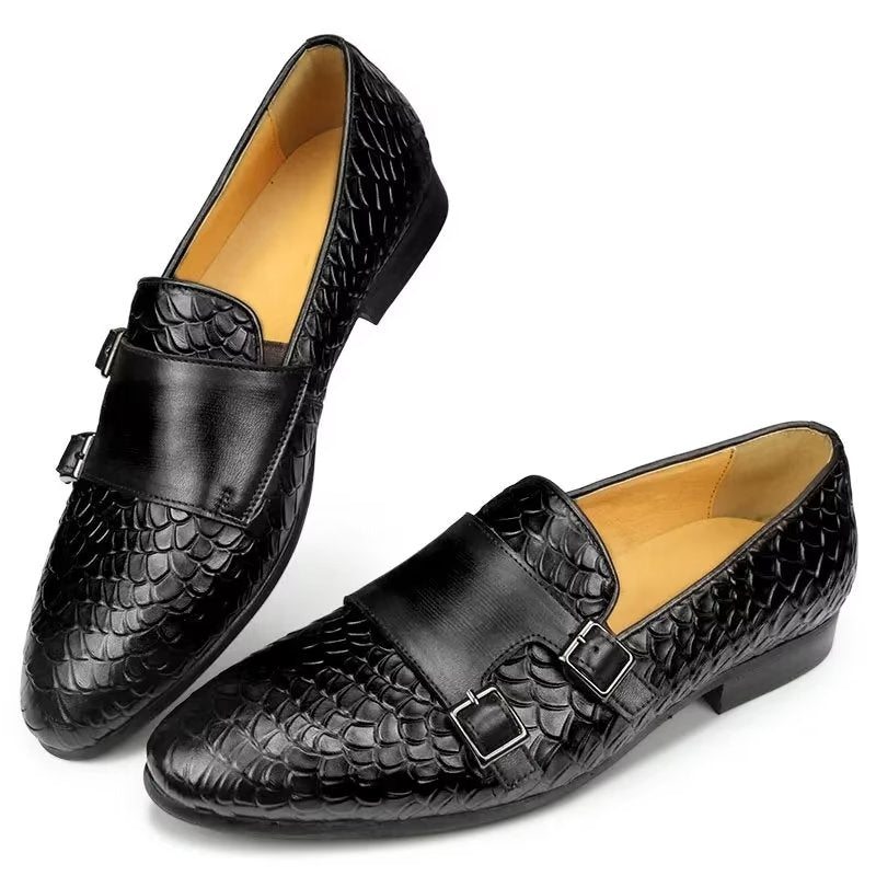 Pánské Boty Pro Volný Čas Croc Vzor Elegantní Slip On Mokasíny - Černá