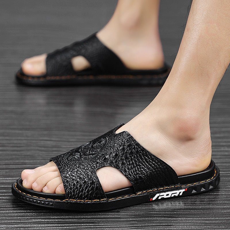 Pánské Boty Pro Volný Čas Luxecroco Summer Šik Slip On Slides - Černá