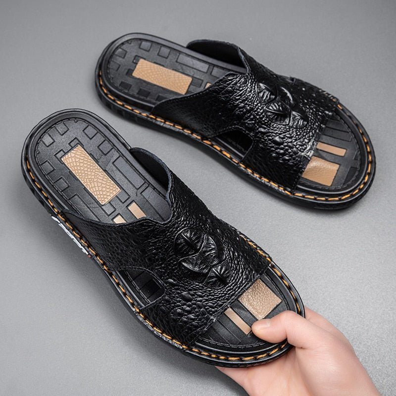 Pánské Boty Pro Volný Čas Luxecroco Summer Šik Slip On Slides - Černá