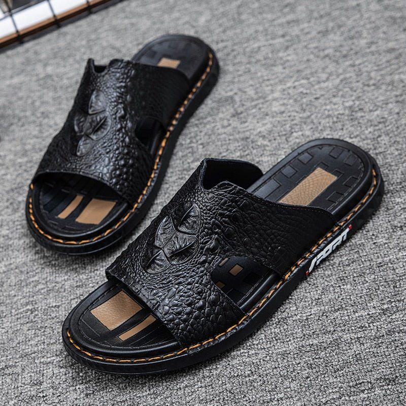 Pánské Boty Pro Volný Čas Luxecroco Summer Šik Slip On Slides - Černá