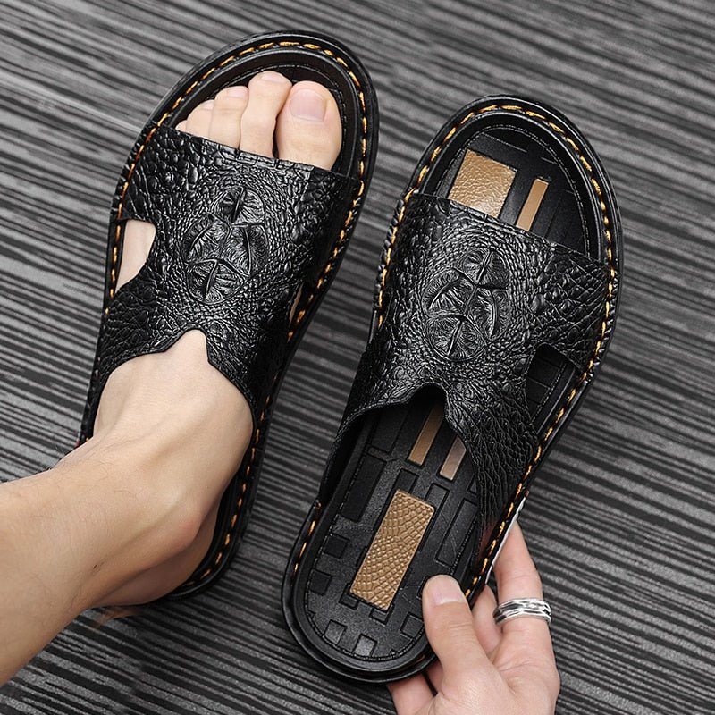 Pánské Boty Pro Volný Čas Luxecroco Summer Šik Slip On Slides - Černá