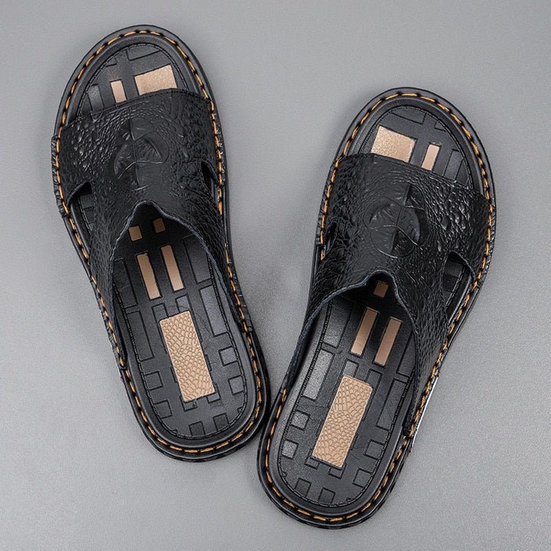 Pánské Boty Pro Volný Čas Luxecroco Summer Šik Slip On Slides - Černá