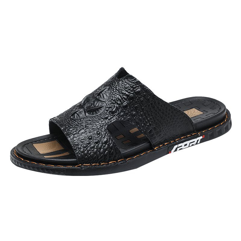 Pánské Boty Pro Volný Čas Luxecroco Summer Šik Slip On Slides - Černá