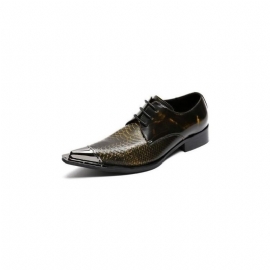 Pánské Formální Boty Exquisite Crocodile Leather Pointed Toe Oxfords