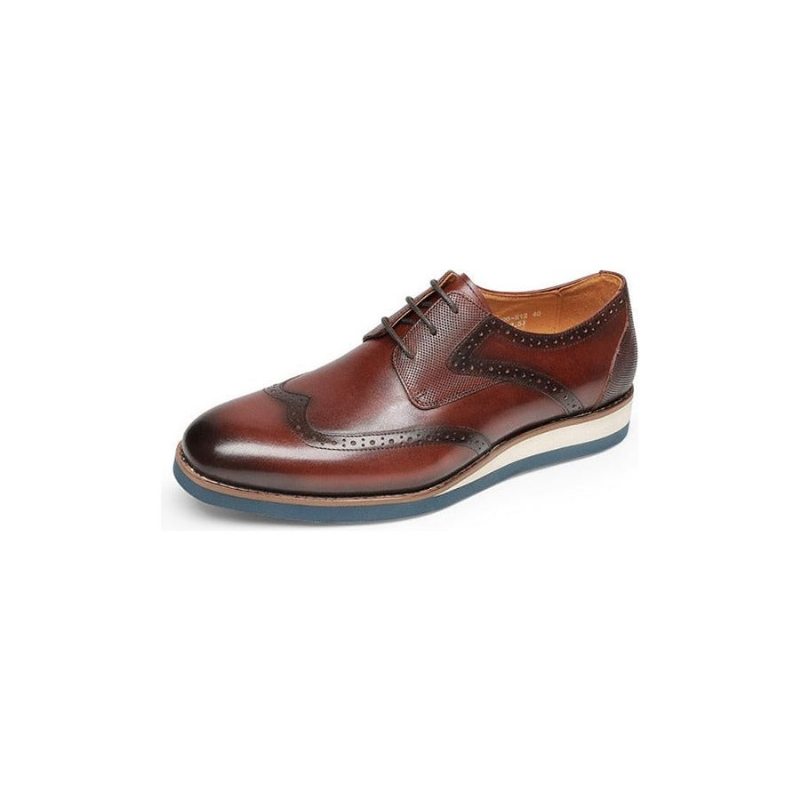 Pánské Formální Boty Klasický Textured Wingtip Neformální Oxford - Káva