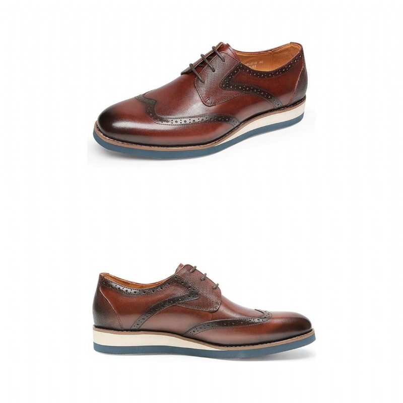 Pánské Formální Boty Klasický Textured Wingtip Neformální Oxford - Káva