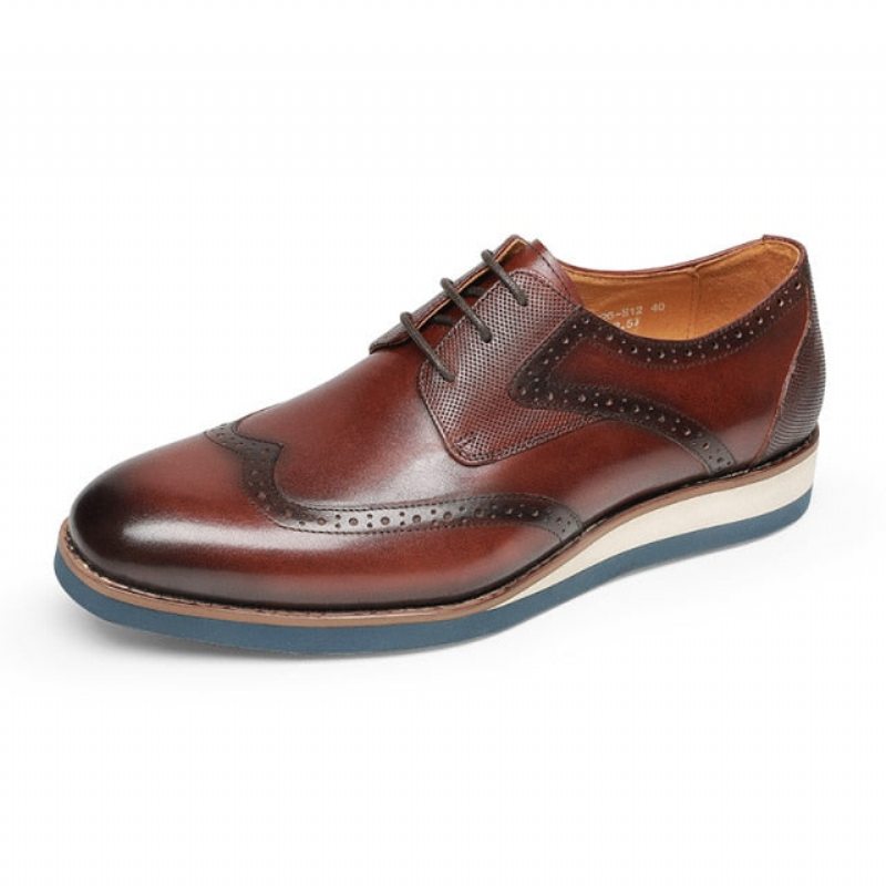 Pánské Formální Boty Klasický Textured Wingtip Neformální Oxford - Káva