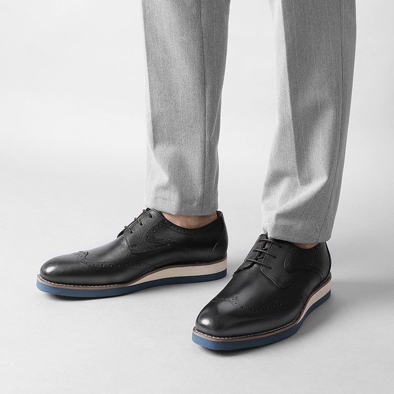 Pánské Formální Boty Klasický Textured Wingtip Neformální Oxford - Černá