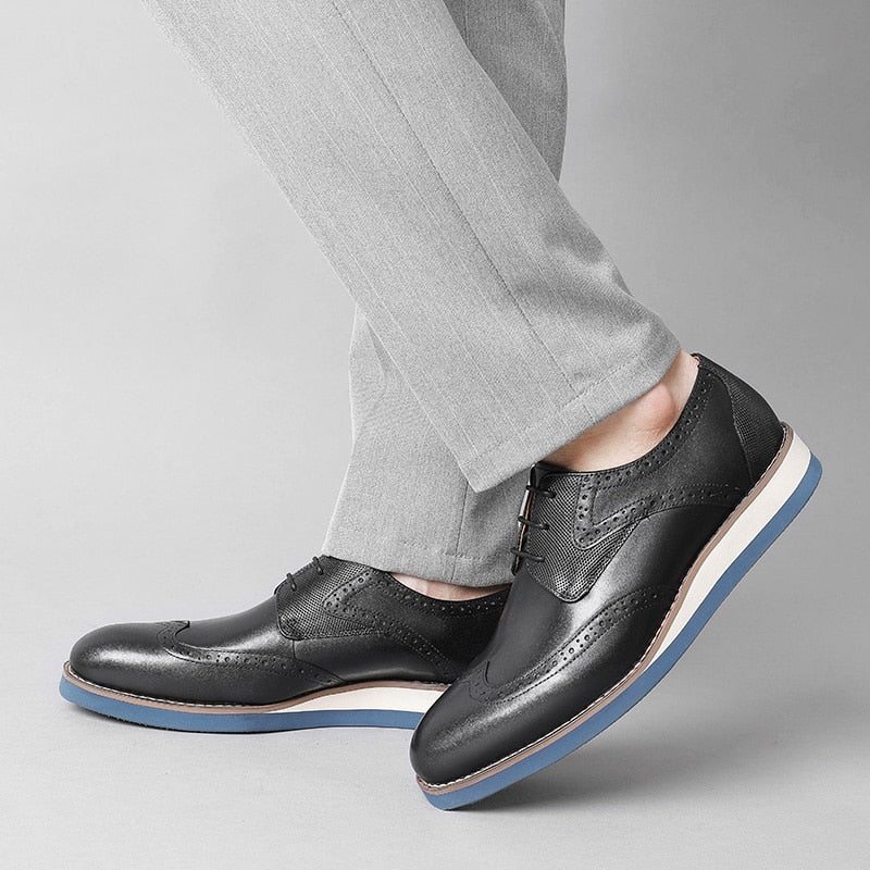 Pánské Formální Boty Klasický Textured Wingtip Neformální Oxford - Černá