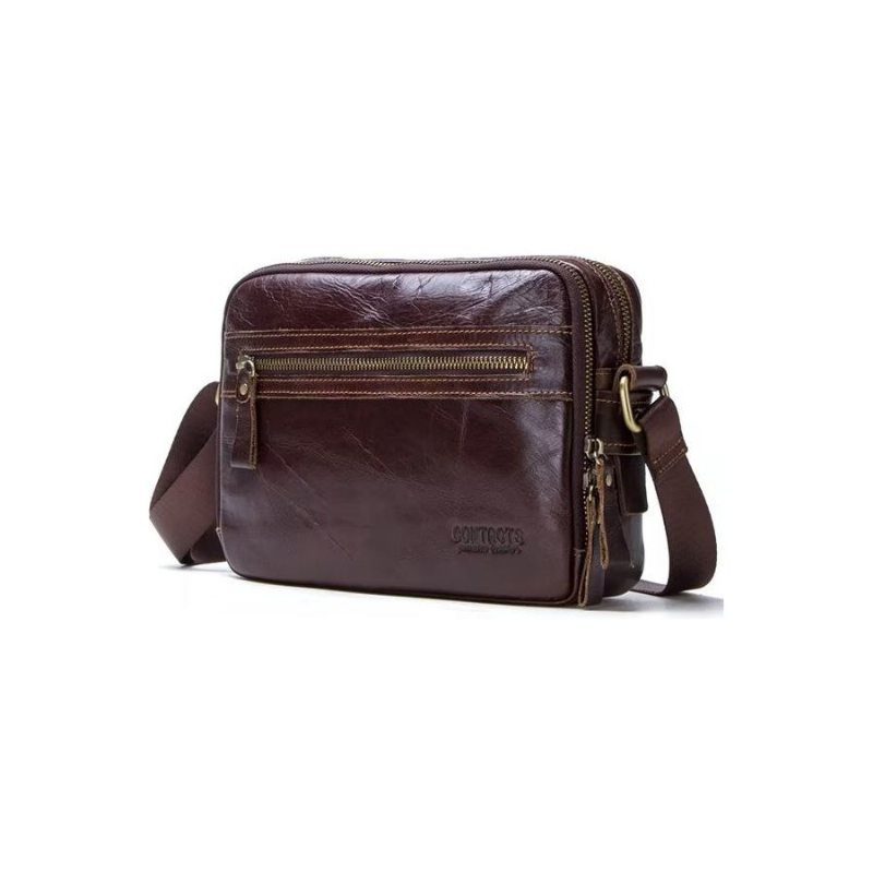 Pánské Kabelky Přes Rameno Elegantní Kompaktní Crossbody Kabelka Crazy Horse Leather