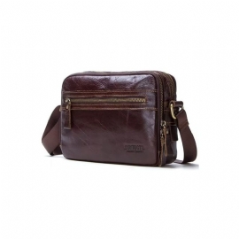 Pánské Kabelky Přes Rameno Elegantní Kompaktní Crossbody Kabelka Crazy Horse Leather