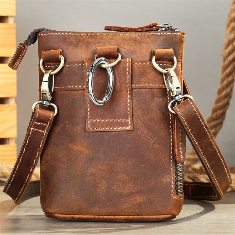 Pánské Kabelky Přes Rameno Modish Maverick Leather Tote - Hnědý