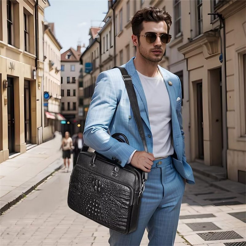 Pánské Kabelky Přes Rameno Pinnacle Prestige Alligator Tote - Černá