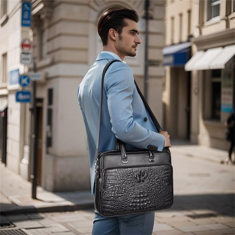 Pánské Kabelky Přes Rameno Pinnacle Prestige Alligator Tote - Černá