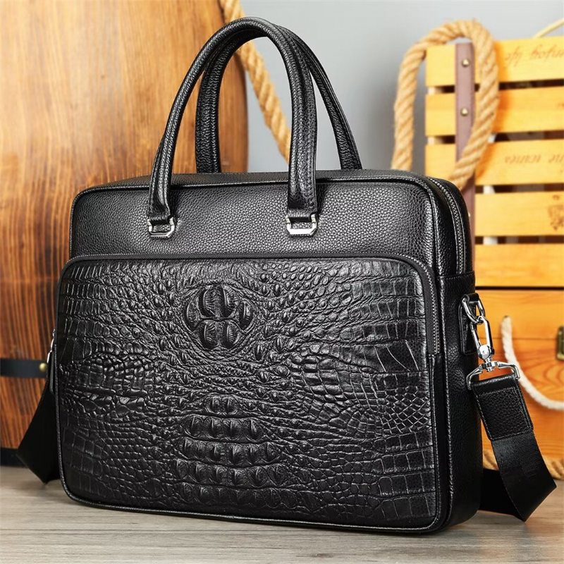 Pánské Kabelky Přes Rameno Pinnacle Prestige Alligator Tote - Černá