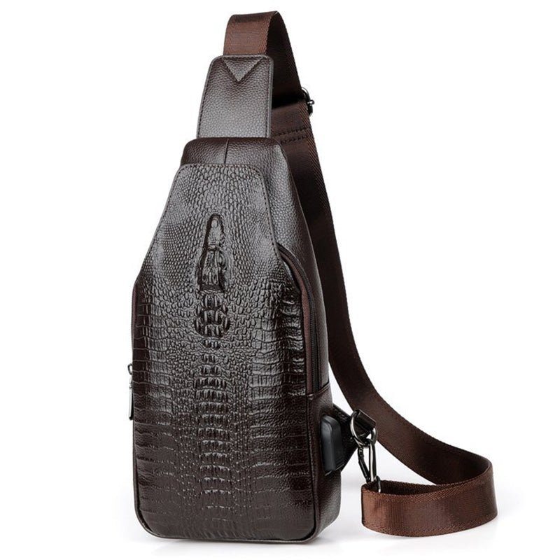 Pánské Kabelky Přes Rameno Vintage Šik Leather Sling Messenger Taška - Káva