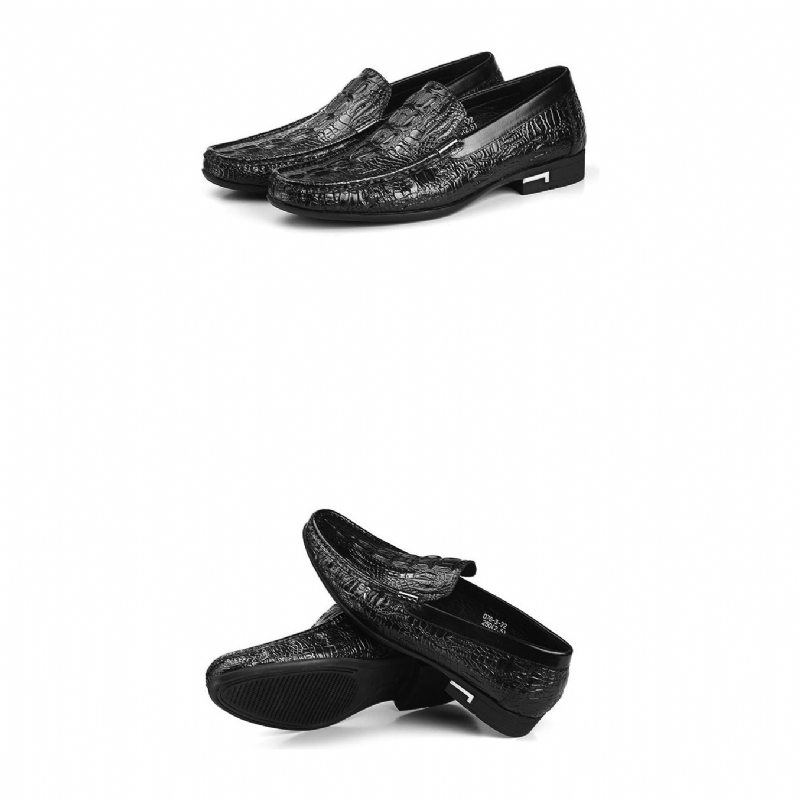 Pánské Mokasíny Allilux Klasický Leather Slip On Ležérní - Černá