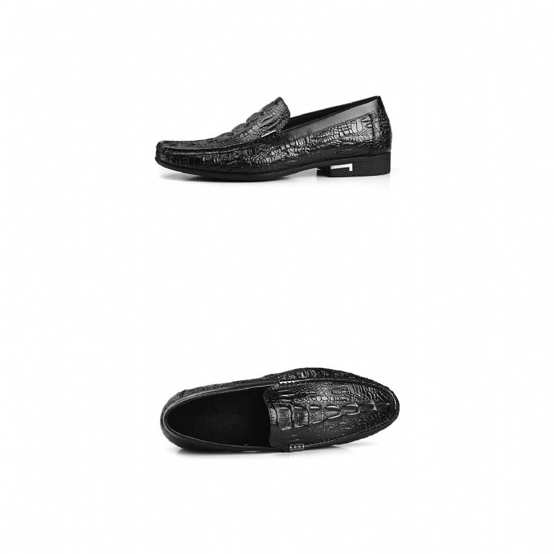 Pánské Mokasíny Allilux Klasický Leather Slip On Ležérní - Černá