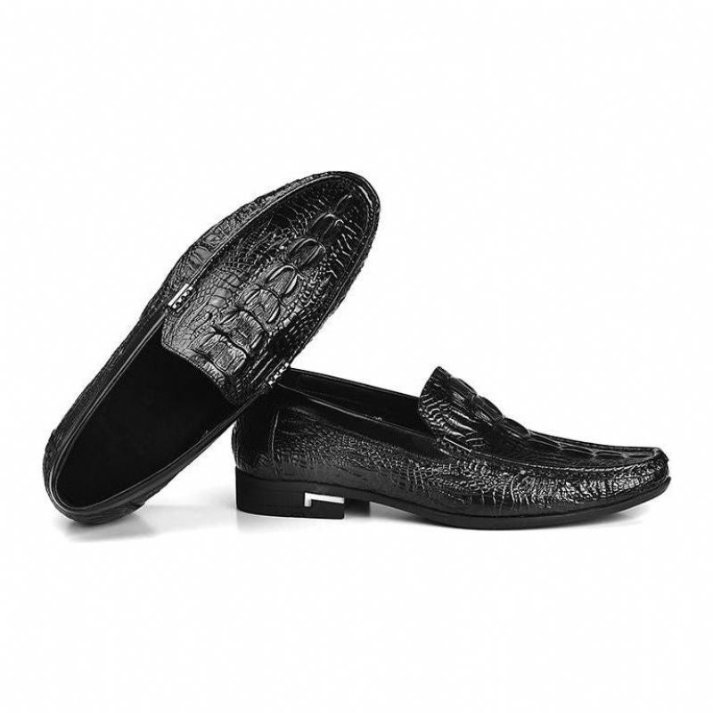 Pánské Mokasíny Allilux Klasický Leather Slip On Ležérní - Černá