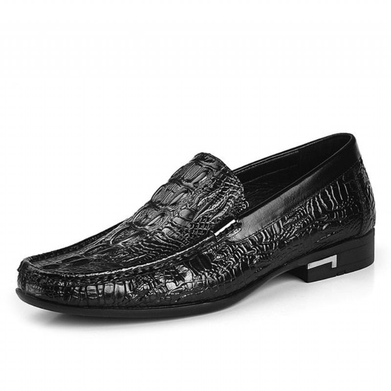 Pánské Mokasíny Allilux Klasický Leather Slip On Ležérní - Černá