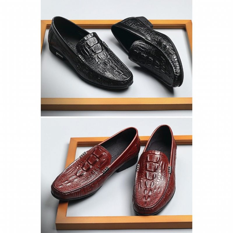 Pánské Mokasíny Allilux Klasický Leather Slip On Ležérní - Černá