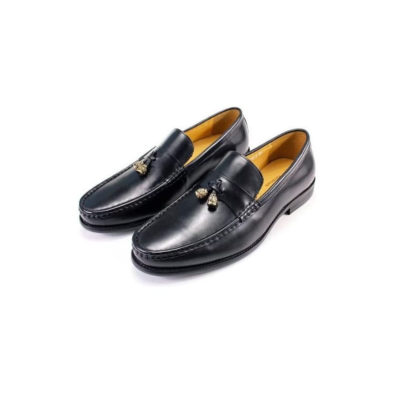 Pánské Mokasíny Brogue Slip Ons - Černá