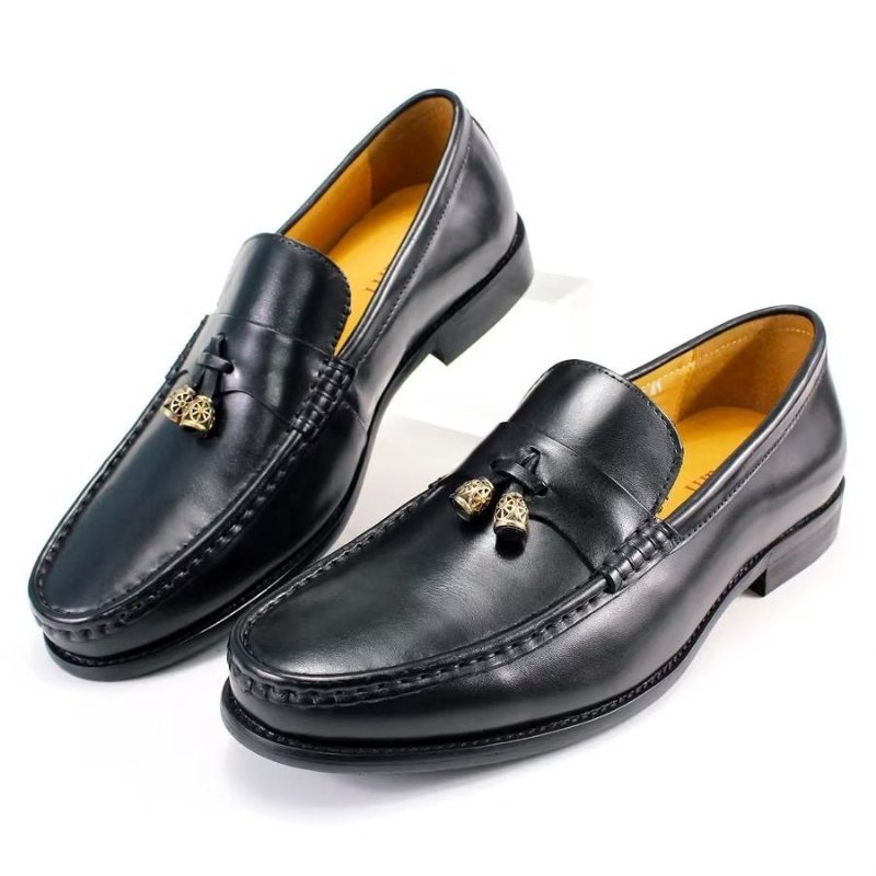 Pánské Mokasíny Brogue Slip Ons - Černá