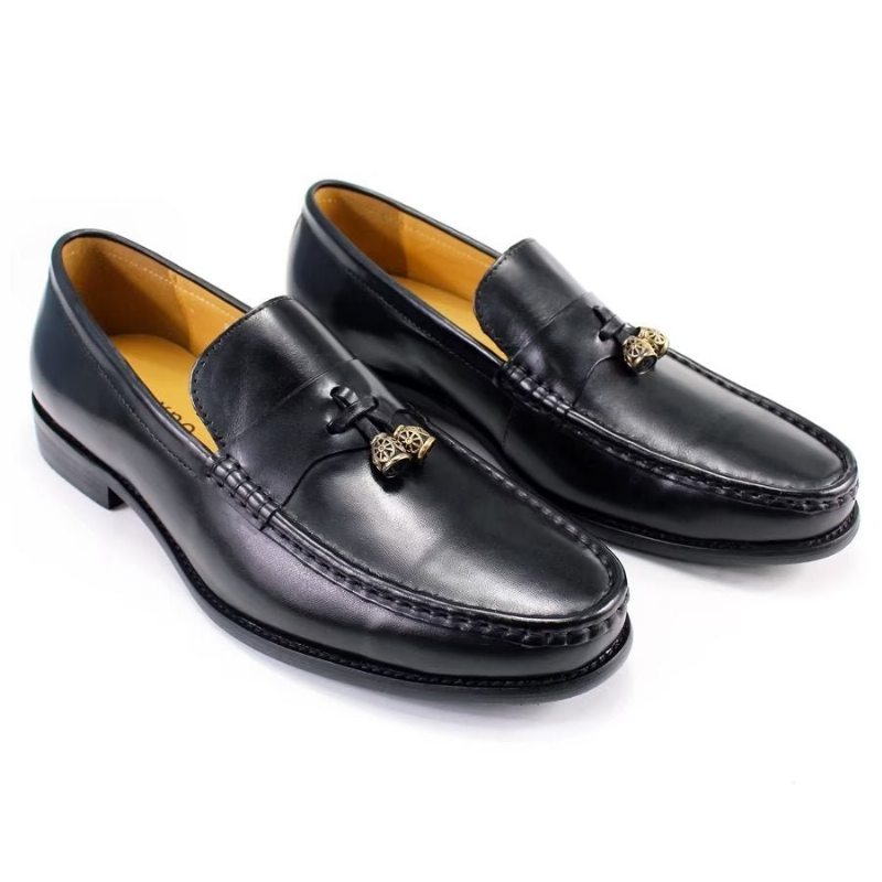 Pánské Mokasíny Brogue Slip Ons - Černá