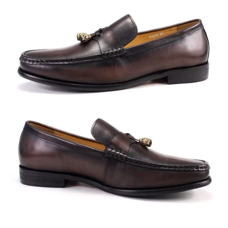 Pánské Mokasíny Brogue Slip Ons - Káva