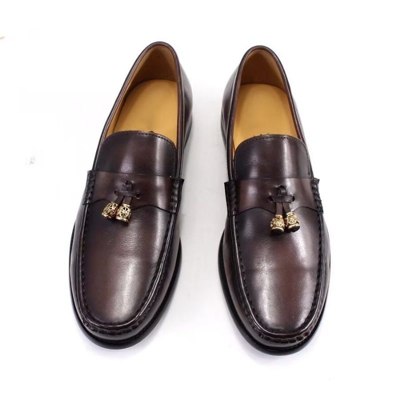 Pánské Mokasíny Brogue Slip Ons - Káva