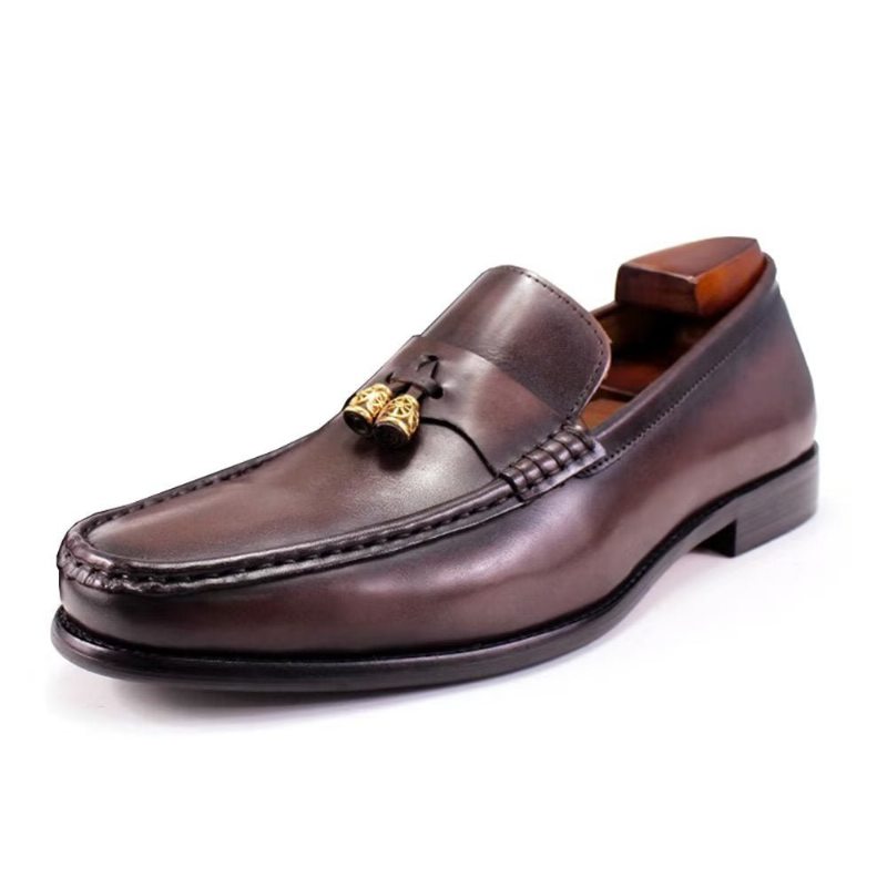 Pánské Mokasíny Brogue Slip Ons - Káva