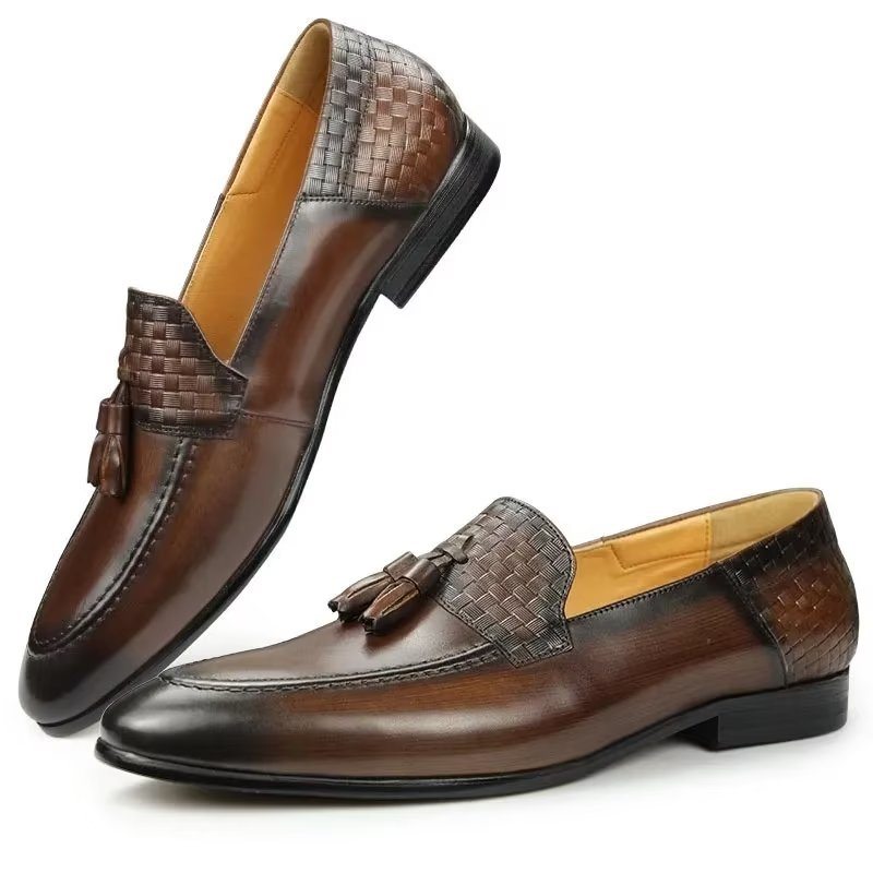 Pánské Mokasíny Croc Pattern Šik Slip On - Káva